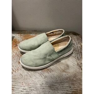 Spenco Womens Sage Green Suede Orthotic Slip On Sneakers Studded Heel Size 8.5 D